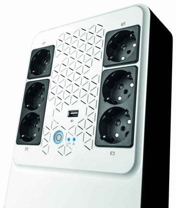 UPS LEGRAND, "MULTIPLUG", Line Int. cu management, brick, 800VA/480W, AVR Schuko x 6, 1 x baterie 12V/7.2Ah, back-up 1 - 10 min., "000000000000310082" (timbru verde 11 lei)
