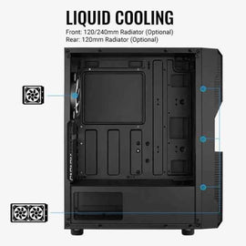 Aerocool Menace Saturn FRGB Midi Tower Black