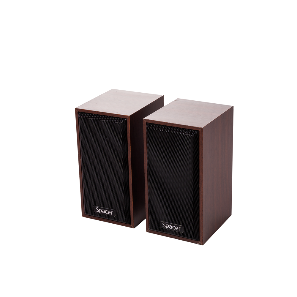 BOXE SPACER 2.0, RMS : 6 W (2 x 3 W), contrôle du volume, alimentation USB, bois, « SPSK-201-WD » (timbre vert 0,8 lei)