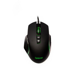 MOUSE Spacer - gaming, gaming, cu fir, USB, optic, 8.000 DPI, butoane/scroll 7/1, iluminare RGB, negru, "SPGM-PULSAR-SPEED" (timbru verde 0.18 lei) - 0