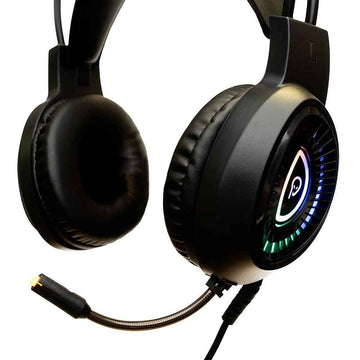 Casque gaming Spacer RGB, filaire, standard, utilisation gaming, microphone sur la perche, connexion via USB & Jack 3,5 mm x 2, éclairage RGB, noir, "SPGH-PHANTOM", (tampon vert 0,8 lei)