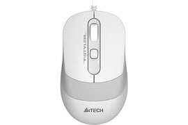 MOUSE A4tech, PC sau NB, cu fir, USB, optic, 1200 dpi, butoane/scroll 4/1, buton selectare viteza, alb / gri, "FM10 White" (timbru verde 0.18 lei) - 0