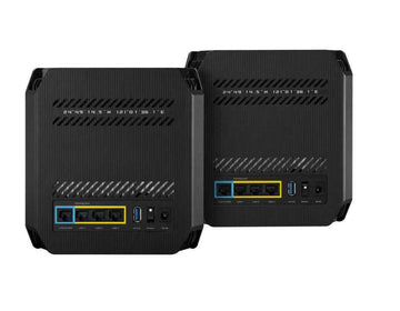 Wifi 6 802.11ax Tri-band Gigabit Gaming Mesh System | GT6 ROG Rapture (2-Pack) | 802.11ax | 574+4804+4804 Mbit/s | 10/100/1000 Mbit/s | Ethernet LAN (RJ-45) ports 3 | Mesh Support Yes | MU-MiMO Yes | No mobile broadband | Antenna type Internal
