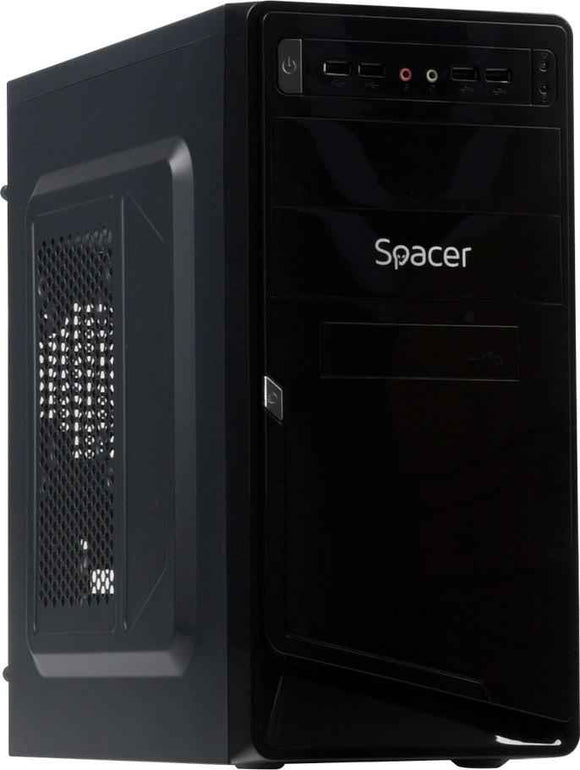 CARCASA SPACER, Mini Tower, mATX, "MOON", 450 (230W for 450 Desktop PC), USB 2.0 x 4, Jack 3.5mm x 2, "SPC-MOON" (timbru verde 0.8 lei)