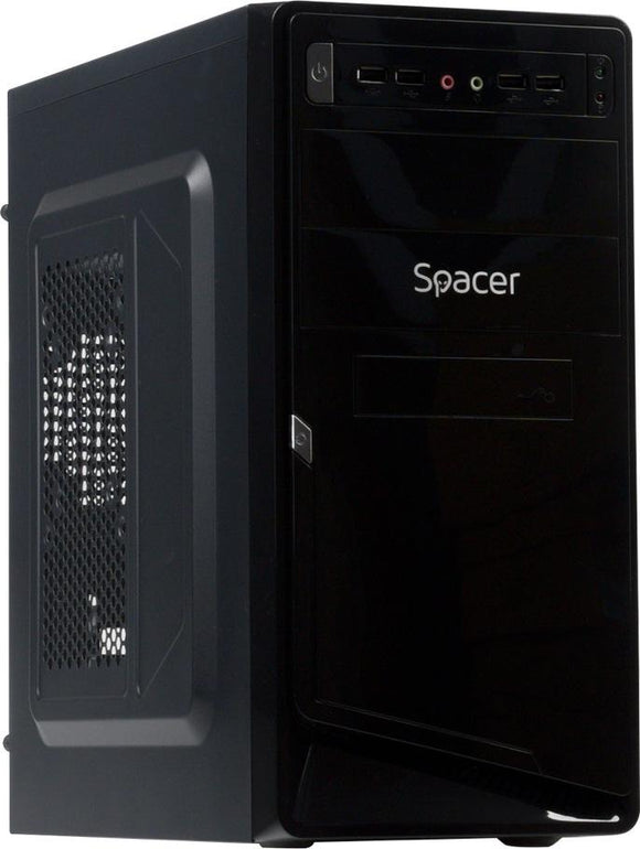 CARCASA SPACER, Mini Tower, mATX, "MOON", 450 (230W for 450 Desktop PC), USB 2.0 x 4, Jack 3.5mm x 2, "SPC-MOON" (timbru verde 0.8 lei)