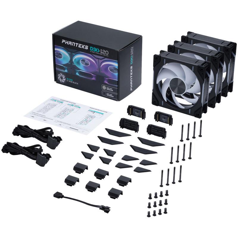Ventilateur pwm phanteks d30 120 mm drgb noir