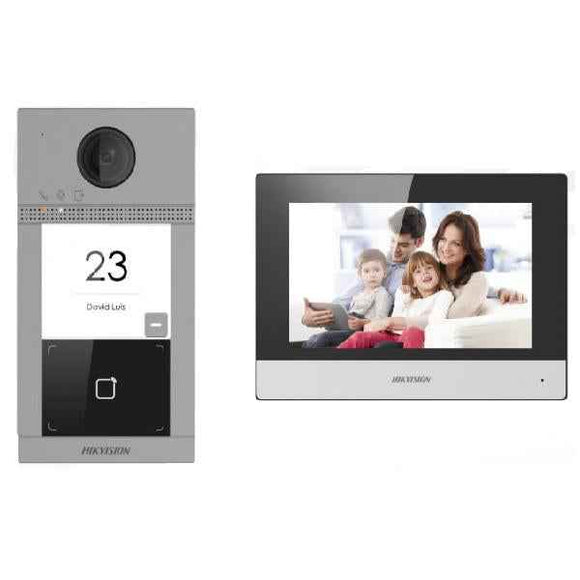 KIT VIDEOINTERFON IP WIFI &amp; POE "DS-KIS604-S(C)" (timbru verde 0.18 lei)