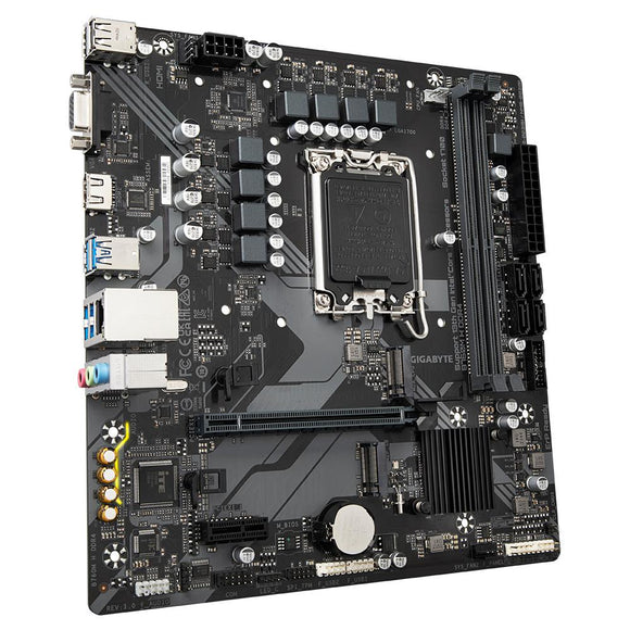 Gigabyte | B760M H DDR4 1.0 M/B | Processor family Intel | Processor socket LGA1700 | DDR4 DIMM | Memory slots 2 | Supported hard disk drive interfaces SATA, M.2 | Number of SATA connectors 4 | Chipset Intel B760 Express | Micro ATX