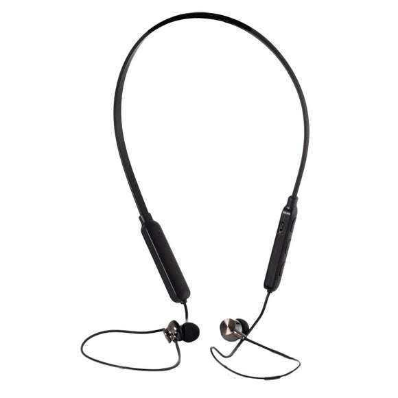 Casque audio sans fil intra-auriculaire avec câble de connexion et clip magnétique, pour smartphone, microphone sur le câble, connexion via Bluetooth 5.0, noir, "SPBH-SPORTY", (timbre vert 0,18 lei)