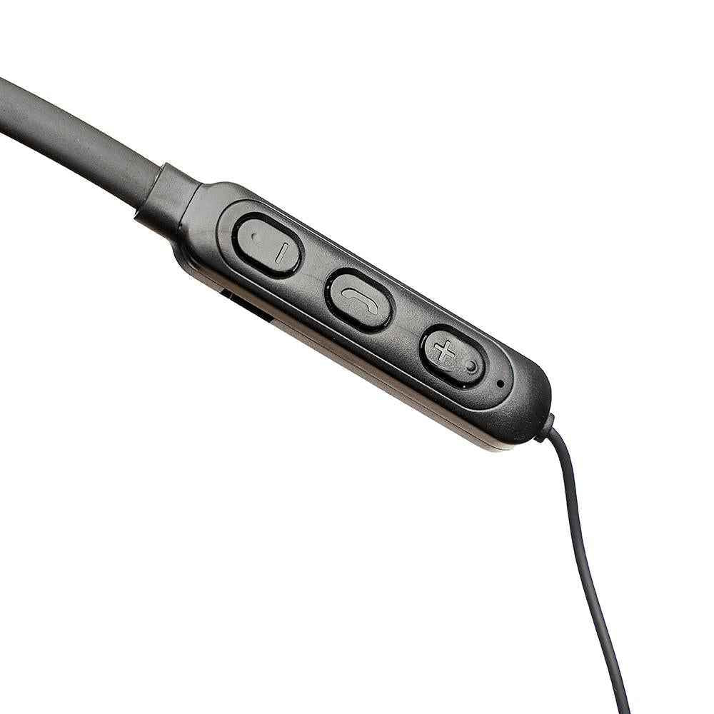 Casque audio sans fil intra-auriculaire avec câble de connexion et clip magnétique, pour smartphone, microphone sur le câble, connexion via Bluetooth 5.0, noir, "SPBH-SPORTY", (timbre vert 0,18 lei)