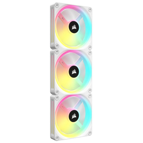 CORSAIR QX RGB Series, iCUE LINK QX120 RGB WHITE, 120mm Magnetic Dome RGB Fan, Starter Kit