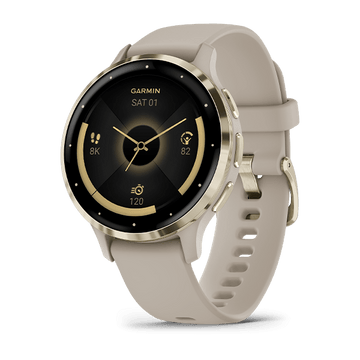 Garmin Venu 3S 3.05 cm (1.2") AMOLED 41 mm Digital 390 x 390 pixels Touchscreen Gold, Grey Wi-Fi GPS (satellite)