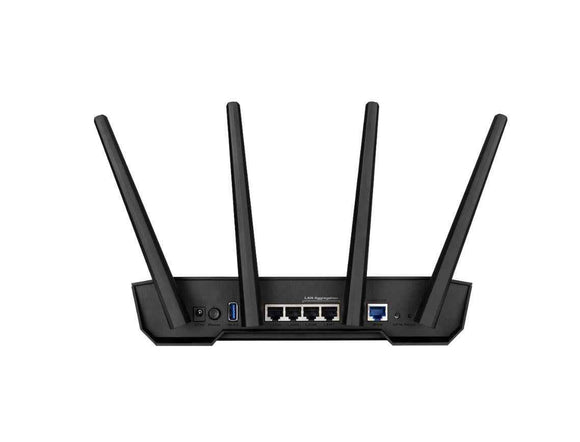 Dual Band WiFi 6 Gaming Router | TUF-AX3000 | 802.11ax | 2402+574 Mbit/s | 10/100/1000 Mbit/s | Ethernet LAN (RJ-45) ports 4 | Mesh Support Yes | MU-MiMO Yes | No mobile broadband | Antenna type 4xExternal | 1 x USB 3.2 Gen 1