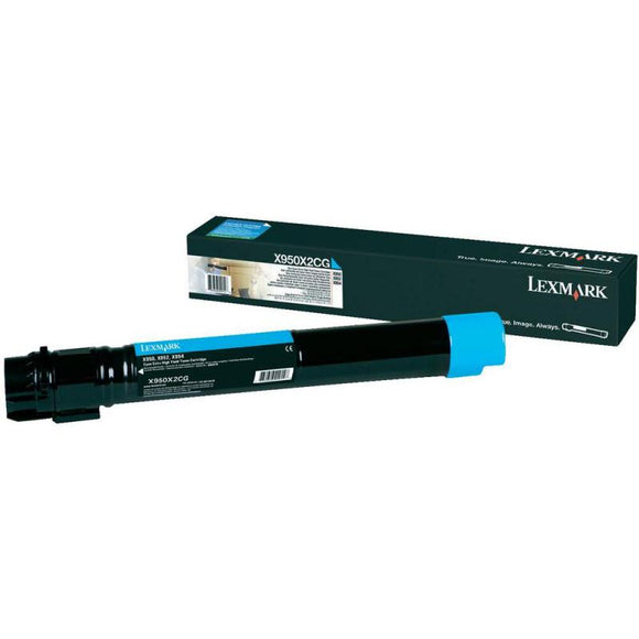 Toner Original Lexmark Cyan, X950X2CG, pentru X950|X952|X954, 22K, (timbru verde 1.2 lei) , "X950X2CG"