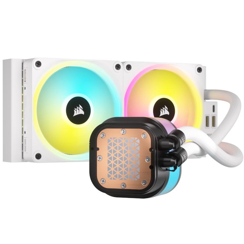 Refroidisseur hybride pour processeur Corsair H100I 12 cm Blanc