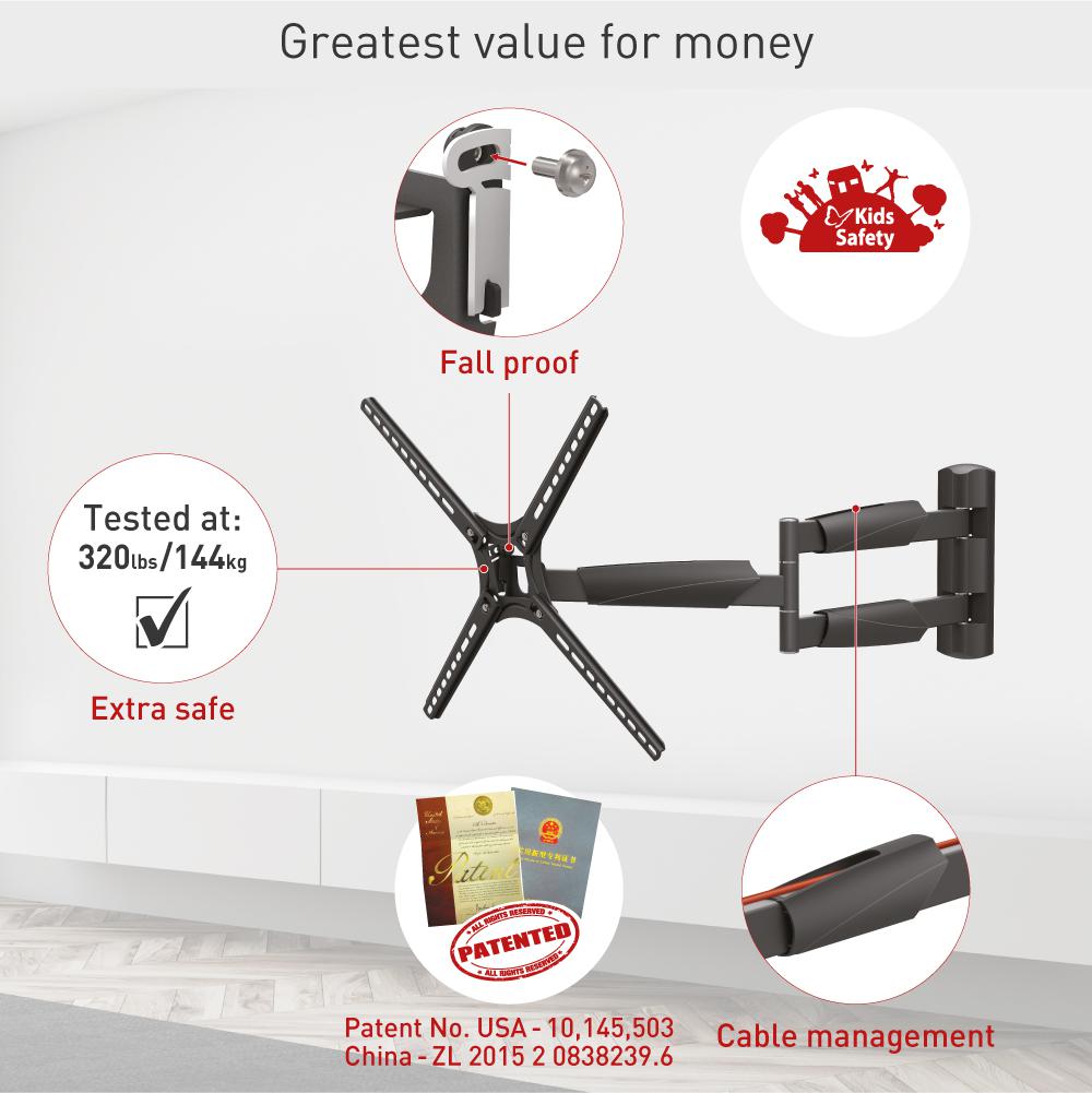 Barkan TV Wall Mount 13"- 65" Black "BM343XL"
