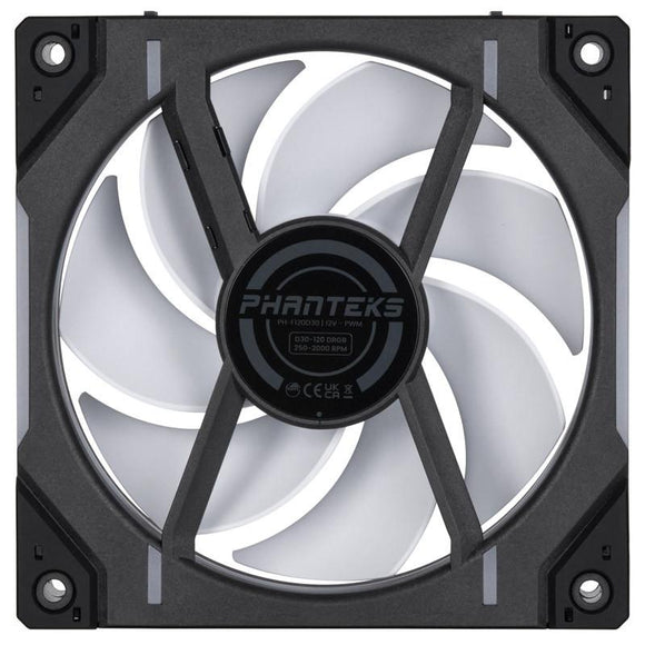 Ventilateur PWM Phanteks D30 120 mm, DRGB, noir