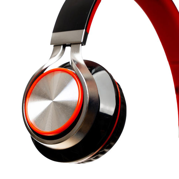 Casque audio filaire standard usage multimédia microphone filaire pliable serre-tête réglable connexion via jack 35 mm x 2 rouge et noir  sphs-silver  timbre vert 08 lei