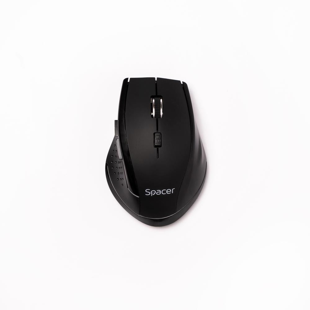 MOUSE  Spacer, PC sau NB, wireless, 2.4GHz, optic, 800/ 1200/1600 dpi, butoane/scroll 6/1, rezolutie selectabila, negru, "SPMO-291" 45503292 (timbru verde 0.18 lei)