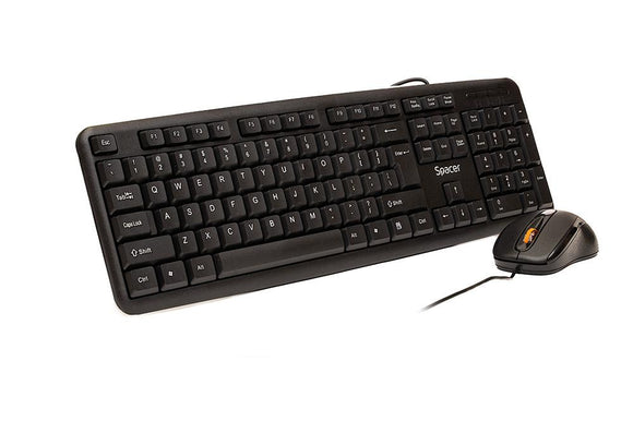 KIT wired SPACER USB, tastatura "SPKB-S62" + mouse optic "SPMO-F01", black, "SPDS-S6201" 45505412   (timbru verde 0.8 lei)