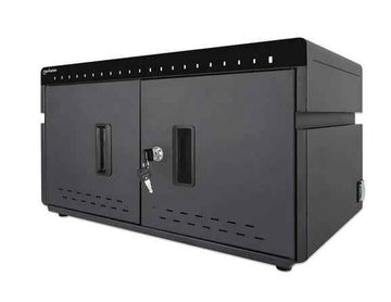 Manhattan iPad to 11" 20-bay Charging Cabinet Desktop via USB-C, Also other tablets and smartphones (with device to USB-C cable), Bays 264x22x235mm, Device charging cables not included (suggest USB-C cable code 356213), Cart, Lockable, EU/UK power cords