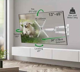 Barkan TV Wall Mount 13"- 65" White "BM343XLW"