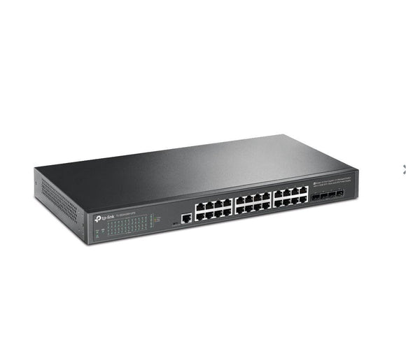 TP-LINK TL-SG3428X-UPS JetStream 24-Port Gigabit L2+ Managed Switch with 4 10GE SFP+ Slots and UPS Power Supply