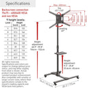 Support tv mobile barkan sw411h 32-83"
