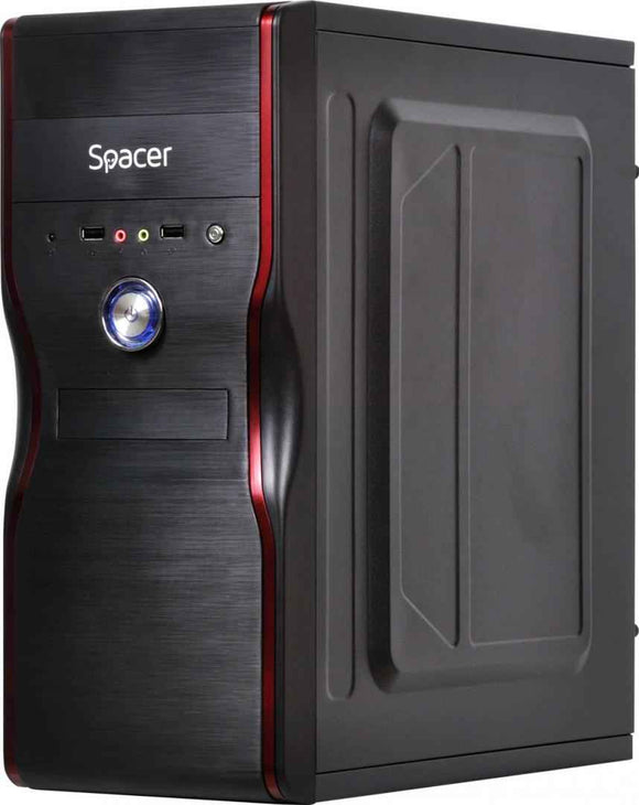 CARCASA SPACER, Middle Tower, ATX, "NEW MERCURY", 500 (250W for 500 Desktop PC), USB 2.0 x 2, Jack 3.5mm x 2, "SPC-NEW MERCURY" (timbru verde 0.8 lei)