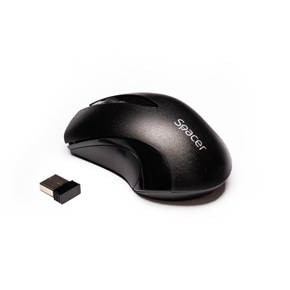 MOUSE  Spacer, PC sau NB, wireless, 2.4GHz, optic, 1000 dpi, butoane/scroll 3/1, , negru, "SPMO-W12" (timbru verde 0.18 lei)