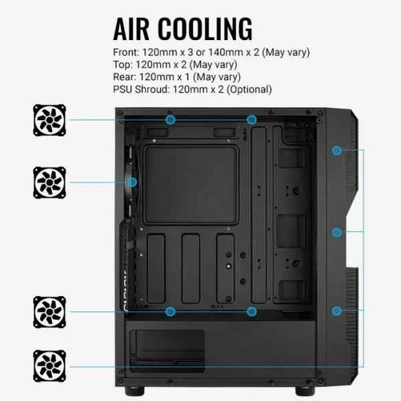 Aerocool Menace Saturn FRGB Midi Tower Black