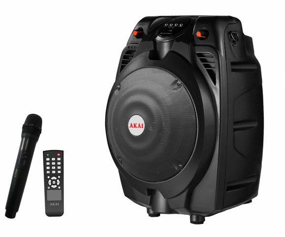 Enceintes portables akai troller 1.0 rms 30 w microphone sans fil bluetooth filaire télécommande sans fil connecteur bluetooth alimentation 220 v jack 35 mm usb noir "ss022a-x6" timbre vert 40 lei