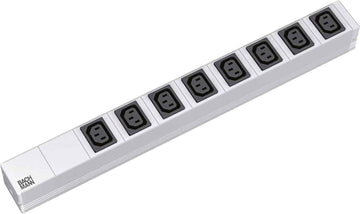 PDU BACHMANN, 1U pour rack 19 pouces, 8 prises IEC, entrée IEC, max 10 A, câble 2 m, noir, « 333.54 » (tampon vert 4 lei)