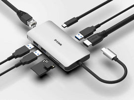 D-Link DUB-M810 - 8-in-1 USB-C Hub with HDMI/Ethernet/Card Reader/Power Delivery