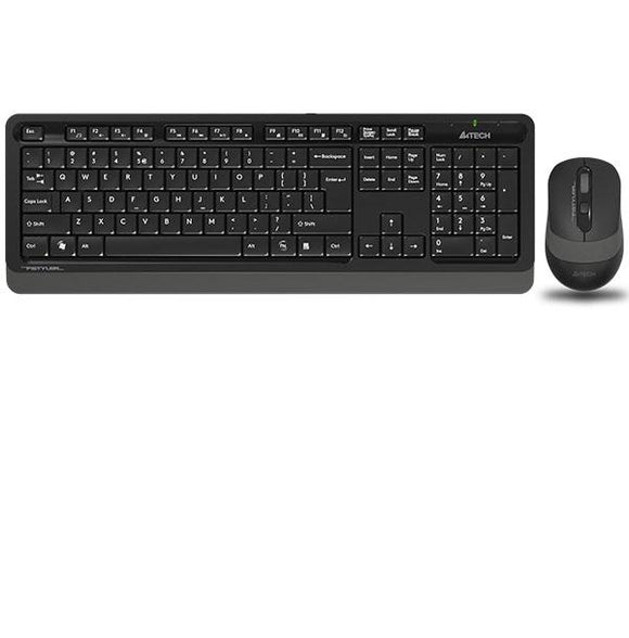 Kit TASTATURA si Mouse A4TECH, "Fstyler FG10+FGK10", wireless, 104 taste format standard, mouse 2000dpi, 4/1 butoane, negru &amp; gri, "FG1010 Grey" (timbru verde 0.8 lei)
