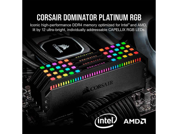 Mémoire DDR5 6 000 MHz 32 Go (2 x 16 Go) DIMM sans tampon CL30 standard PMIC XMP 3.0 DOMINATOR PLATINUM RGB noir, dissipateur thermique, LED RGB, 1,4 V