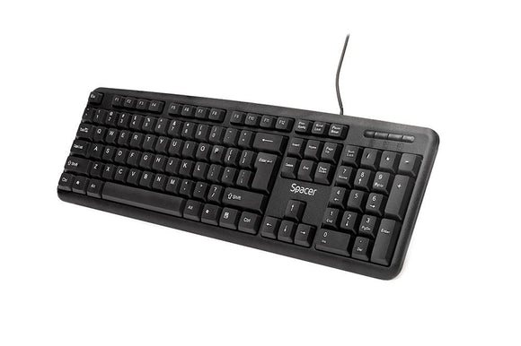 TASTATURA SPACER USB, 104 taste, anti-spill, black, "SPKB-S62"/45505855   (timbru verde 0.8 lei)