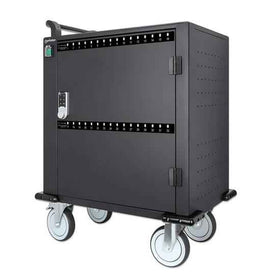 Manhattan iPad to 13", MacBook Air to 13" & Chromebook to 14" 32-bay Charging Trolley/Cart via USB-C, Also other tablets/smartphones (with device to USB-C cable), Bays 330x22x235mm, Device charging cables not included (suggest USB-C cable 354868),Cabinet