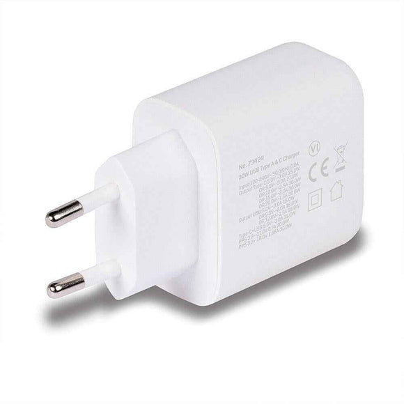 Incarcator Lindy USB Type-A & C 30W "LY-73424" (timbru verde 0.18 lei)