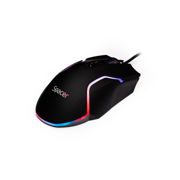 MOUSE Spacer - gaming, gaming, cu fir, USB, optic, 12.000 dpi, butoane/scroll 8/1, iluminare RGB, negru, "SPGM-ALIEN-RACE" (timbru verde 0.18 lei)