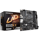 Gigabyte | B550M K 1.0 M/B | Processor family AMD | Processor socket AM4 | DDR4 DIMM | Memory slots 4 | Supported hard disk drive interfaces SATA, M.2 | Number of SATA connectors 4 | Chipset AMD B550 | Micro ATX