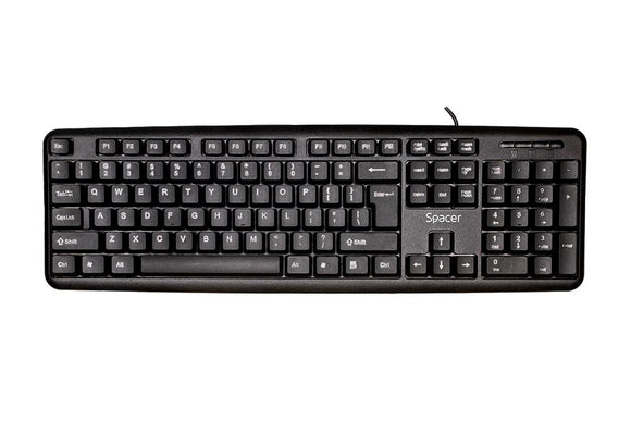 TASTATURA SPACER USB, 104 taste, anti-spill, black, "SPKB-S62"/45505855   (timbru verde 0.8 lei)