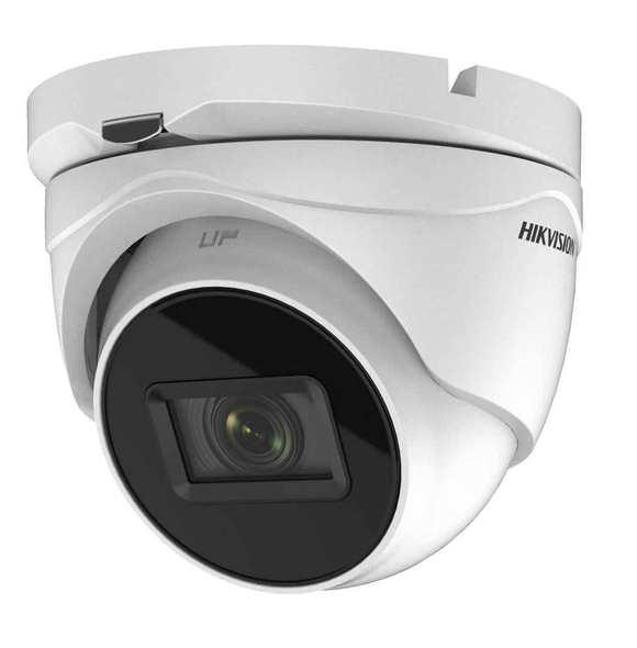 CAMERA supraveghere HIKVISION dome, pt. exterior, dist. IR 60 m, lentila varifocala 2.7 - 13.5 mm, 5 Mpx, cu fir, carcasa metal, "DS-2CE79H8T-AIT3ZF" (timbru verde 0.8 lei)