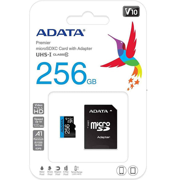 ADATA 256GB Micro SDXC V10 100MB/s + ad.