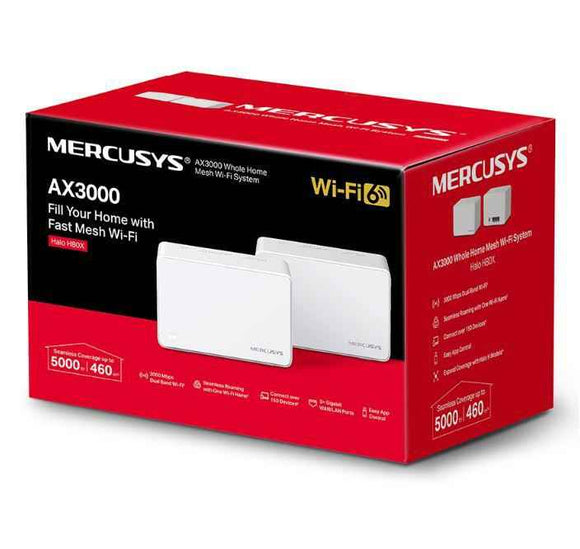 Wireless Router|MERCUSYS|Wireless Router|2-pack|3000 Mbps|Mesh|3x10/100/1000M|HALOH80X(2-PACK)