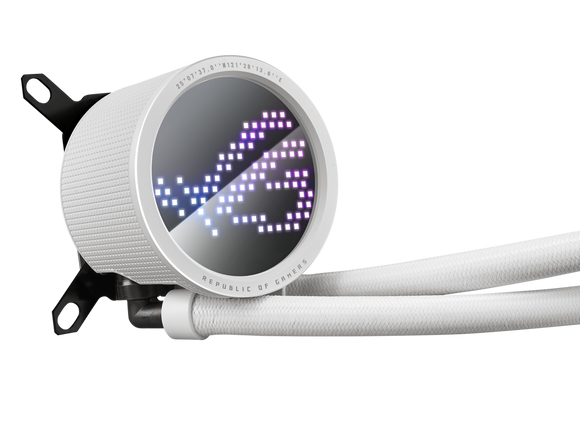 Cooler Asus "ROG RYUO III 240AW", skt universal, racire cu lichid, ventilator 120 mm x 2, 2200 rpm, iluminat ARGB, "ROG RYUO III 240AW" (timbru verde 2.00 lei)