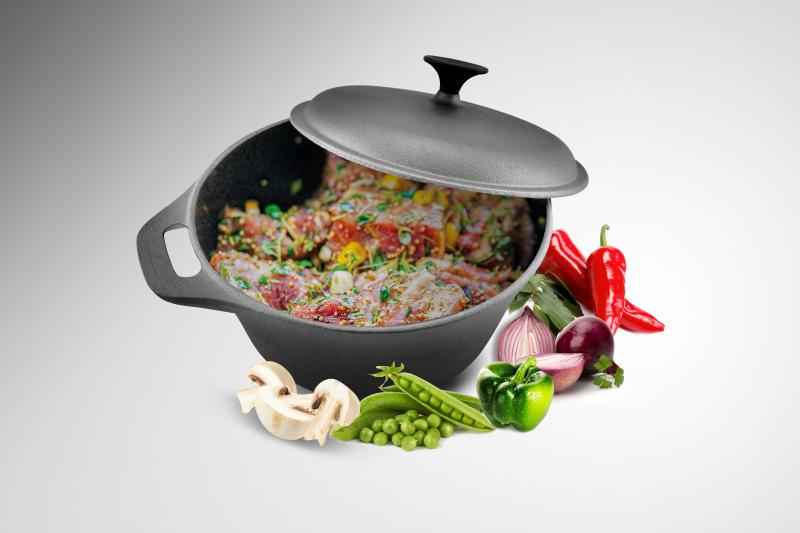 SEMI-COUVERCLE EN FONTE PURE 24 x 10,8 cm, 3,8 l