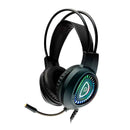 Casque gaming Spacer RGB, filaire, standard, utilisation gaming, microphone sur la perche, connexion via USB & Jack 3,5 mm x 2, éclairage RGB, noir, "SPGH-PHANTOM", (tampon vert 0,8 lei)