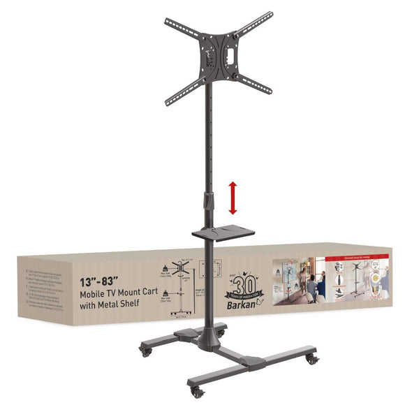 Barkan Mobile TV Mount Cart+Self 32"-83", "SW411H"