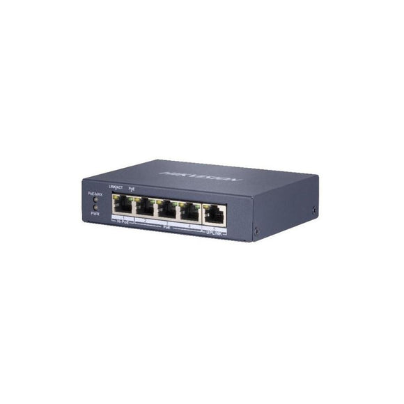Hikvision DS-3E0505HP-E network links Non-managed Gigabit Ethernet (10/100/1000) PoE support Blue